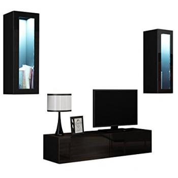 Conjunto de salón Charlotte A138 negro brillante