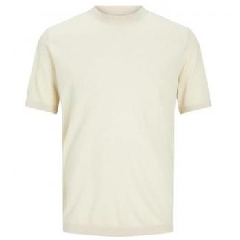Camiseta de algodón punto crema Jack and Jones Marco