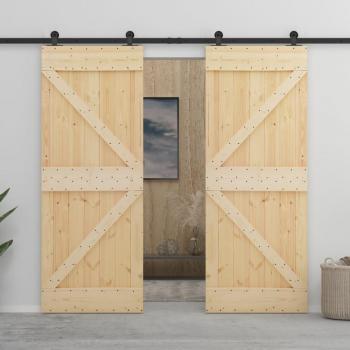 Sonata Sliding Door with Assembly Parts, 90x210 cm, Pine Solid