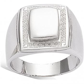 Silberner Rhodium Siegelring für Herren 'Charles'