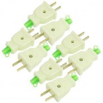 8 Pcs Off White 2 Pin US Power Plug Connectors 250V 16A