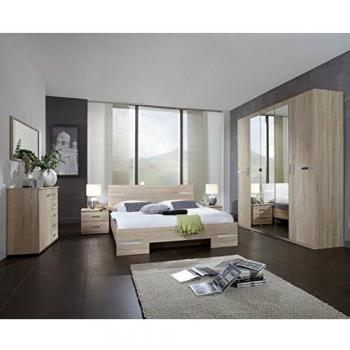 Chambre adulte 180 x 200 cm en imitation chêne