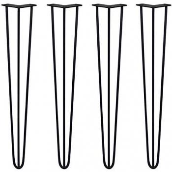 X Black 28 Hairpin Legs 3 Prong 10mm