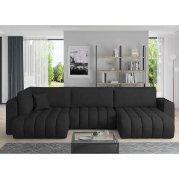 Canapé Boston Tissu Noir avec Méridienne