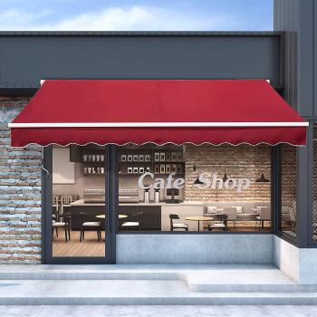 4x2.5m Wine Red Manual Awning for Windows and Doors
