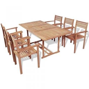 Set completo per picnic vitaXL 7 elementi legno di tico resistente