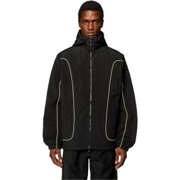 Chaqueta Diesel negra con capucha para hombre