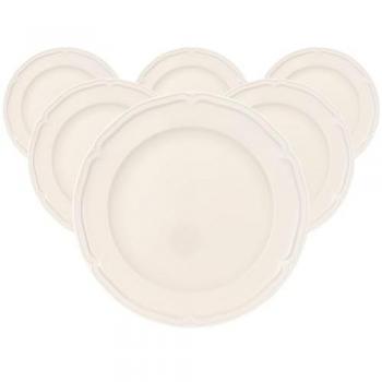 Villeroy & Boch Manoir Speiseteller 26,7 cm – Set aus 6 weißen Tellern