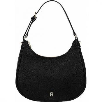 Aigner Diadora 26 cm Black Leather Handbag