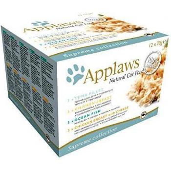 Applaws Natural Wet Cat Food, Chicken and Fish Selection in Broth 70 g Tin (Pack of 12)