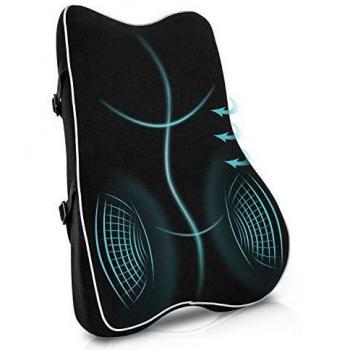 SANLINKEE Rückenkissen Memory‑Schaum – Lendenwirbelstütze fürs Büro und Reisen