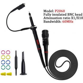 P2000 Series DC 60 MHz–200 MHz Oscilloscope Probe (Tektronix) – Fits HP, P2060, P2100, P2200; includes BNC Test Leads