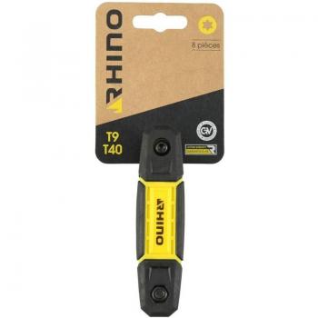 Rhino Set 8 Chiavi con Montatura Sbloccata – Stella & Torx, T9‑T40 – Acciaio Cromo