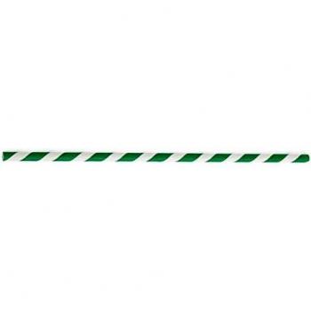 Streifenpapierstroh mit Grün und Weiß, 210 mm – 500‑Pack