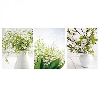 Tríptico de Cabeceros Florales en Blanco