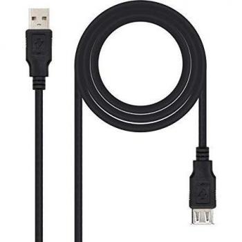 Cable USB 2.0 Alargador 1.8m Negro Nanocable Tipo A M-H