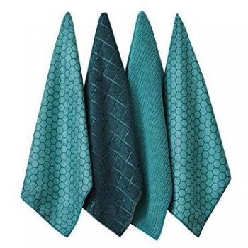 Teal Honeycomb Microfiber Tea Towel Collection – 4 Items