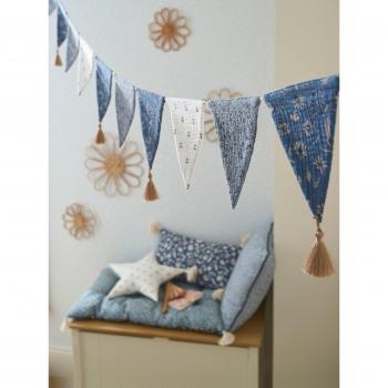 Whimsical Blue Floral Garland