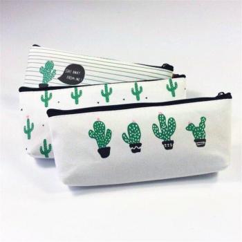 Estuche de Tela Cactus para Suministros Escolares