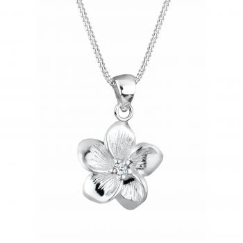 Elli Halskette Frangipani Blüte mit Diamant (0.03 ct)