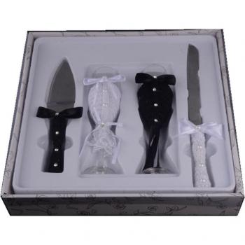 Wedding Flute and Cake Knife Set for Celebrations
