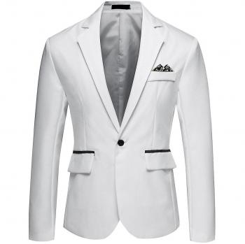 Veste de Costume Homme Col Revers Blanc L