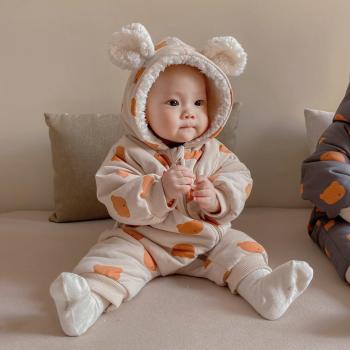 Baumwoll-Outfit mit Bärenmotiv für den Winter