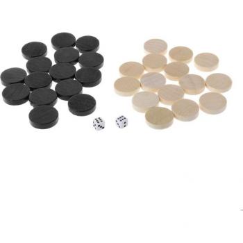 Holzschachstücke für Backgammon und Dame
