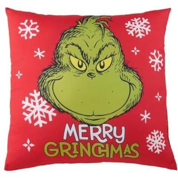 United Labels Kissen – Grinch‑Design – Rot – 40 cm × 40 cm