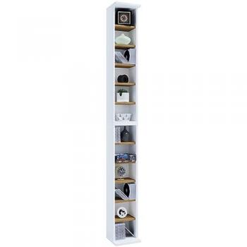 Stand Rangement CD/DVD Bigol Bois, Étagère Sur Pied, Bibliothèque Décor