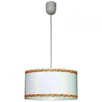 Pendentif Bordure Couleurs Blanc & Orange – Fab 107393504 – E27 – Diamètre 35 cm