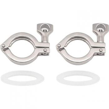 2Pcs 2-Inch Tri-Clamp with Wing Nut for Ferrule