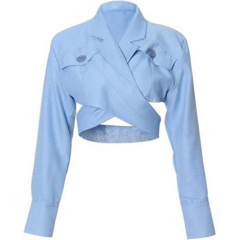 Twotwinstyle Vrouwen Blouse met Lange Mouwen en Kruislacing
