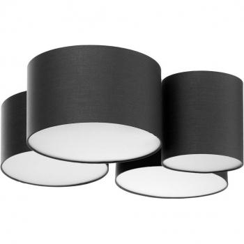 4-bulb fabric ceiling light Maureka by Lindby with a dimmable, modern design in silver