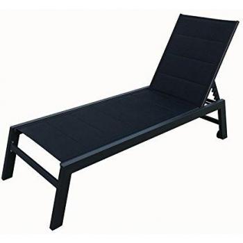 NightShade Lettino Textilene Nero – Alluminio Nero‑Antracite