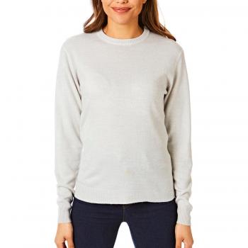 Women's Light Grey Supersoft Crew Neck Jumper