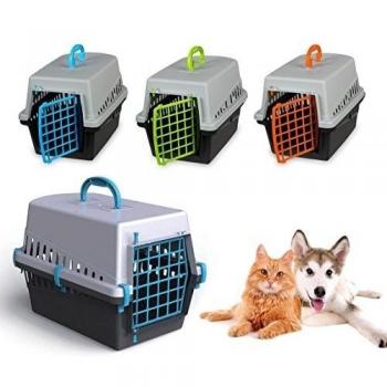 MWS3016 Transportin con rejilla de plástico 50 cm para perros y gatos (Naranja)