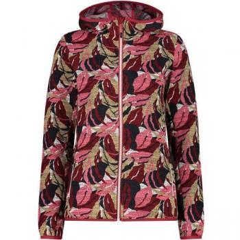 Printed Red Wine Sesame Hooded Fleece for Her (XS, CMP)