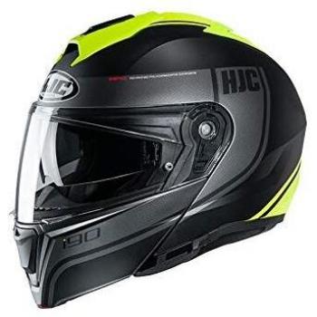 Davan MC4HSF HJC I90 Casco Moto in Nero e Giallo S
