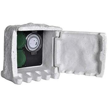 Landscape Power Outlet with Timer in Stone