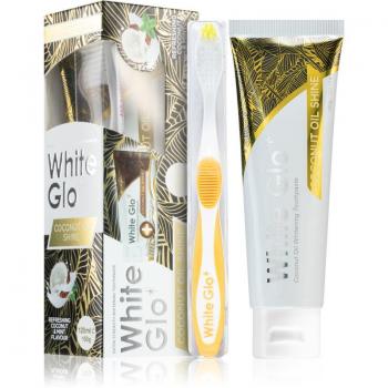 White Glo Kokosöl Whitening Paste mit Bürste