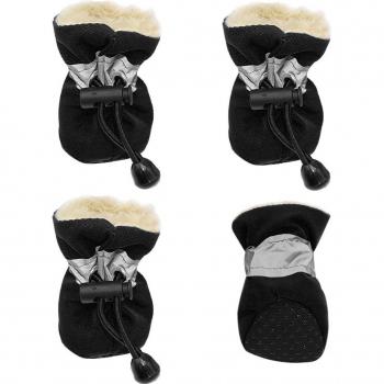Botas para mascotas impermeables y antideslizantes, reflectantes, calcetines cálidos y ajustables, protector de patas, tallas S, M y L, 4 unidades