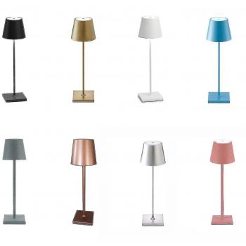 Lampe de bureau sans fil, réglage d’intensité, design en aluminium argenté