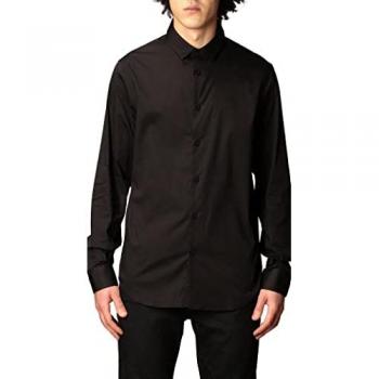 Armani Exchange Mannschaftslogo Hemd, schmales Design Schwarz L/XL