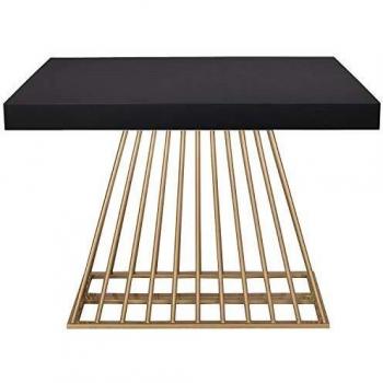 Menzzo Table à Rallonges Métallique Bois Noir L90-140-190-240 x P100