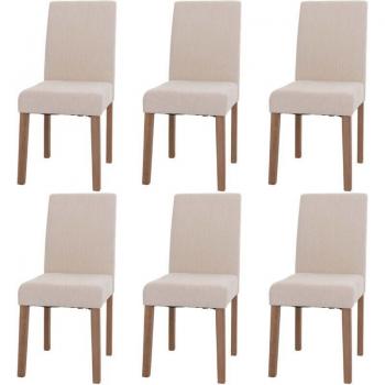 Sedie a 6 pezzi Littau, legno e tessuto ciniglia avorio – 90x42x50 cm