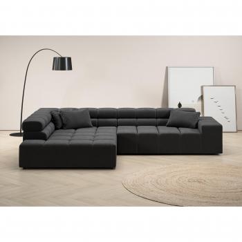 Ecksofa INOSIGN Ancona L‑Form mit Kopfteil und motorischer Sitzverstellung – 319 cm breit, grau (Steel)