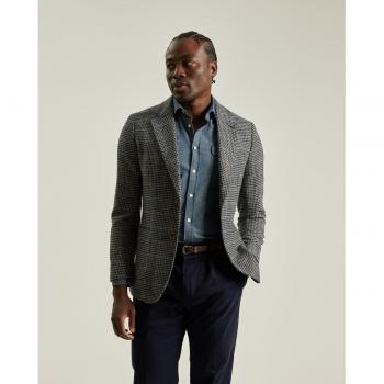 Americana Slim Fit Pata de Gallo Gris para Hombre