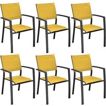Fauteuils Games Aluminium et Toile (Lot de 6)