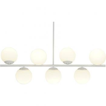 Lampadario moderno in vetro e metallo bianco 98 x 45 x 30 cm 50 W